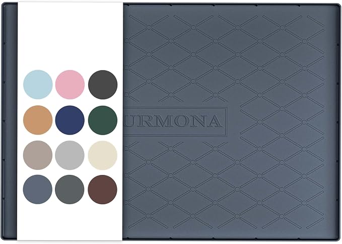URMONA 31" x 19" Waterproof Silicone Mat in Multiple Sizes & Colors, Under Sink Mat for Kitchen & Bathroom, Pet Food Pad for Dogs & Cats, Kitchen Cabinet Liner, Multi-Purpose for Storage(Dark Grey)
