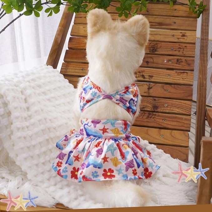 Generic Dog Bikini Swimsuit Puppy Beach Dress Summer Dog Clothes Female Girl Adjustable Pet Skirt Outfit Lightweight Puppy Vest Shirts Cat Apparel Dog Bathing Suit for Small Medium Dog, X-Large