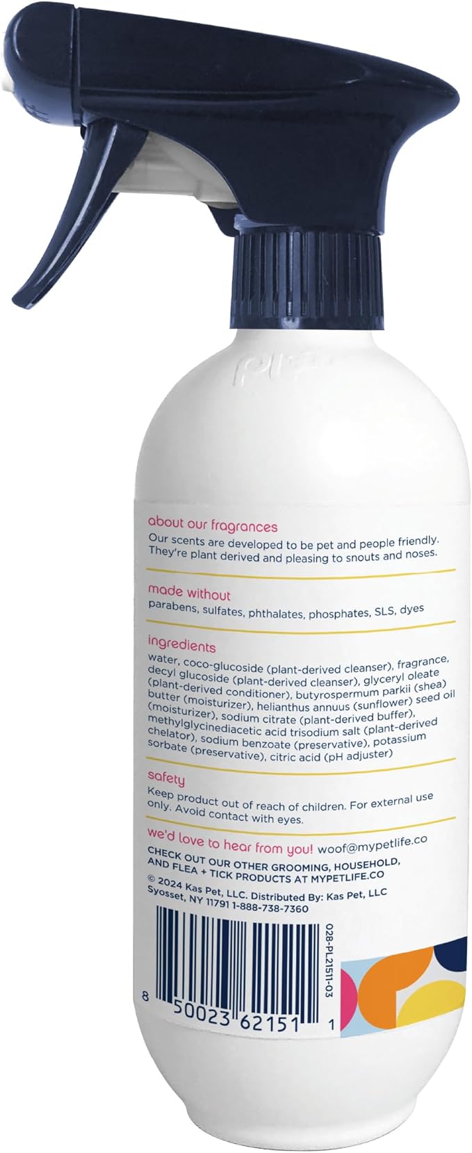 Pet Life Unlimited Dog Shampoo and Conditioner 2-in-1 Spray, 16 oz, Plant-Based, Vanilla Ginger Scent, Gentle Foaming Spray for Hydrating, Cleansing & Deodorizing, Made in USA (Pack of 1)