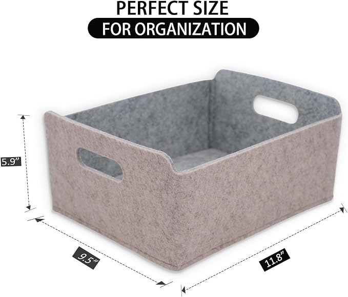 Welaxy Storage Basket Storage Bin Foldable Shelf Organizer Oatmeal Gray