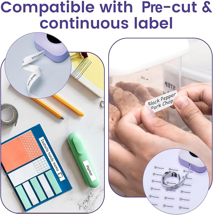 Phomemo D30 Portable Thermal Printer, Bluetooth Mini Label Maker Machine | Lightweight Portable Printer Small Label Maker, Abundant Templates Fonts & Icons for Kids Home School Office, Easy to Use