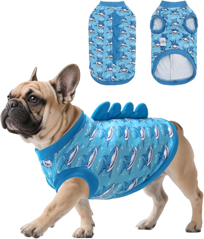 CuteBone Dinosaur Costume Dog Shirt, Stretchy Velvet T-Shirt Clothes for Small Dogs, Soft & Breathable Pet Tee Outfit Cat Apparel for Daily Wear, Cozy Pullover Design Puppy Fashion COSBX04S