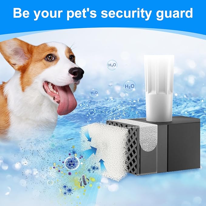 16+16 Pack Pet Water Fountain Filter Compatible with FEELNEEDY 7L/1.8Gal Dog Drinking Fountains(FN-W05), Cat Dispenser Bowl Filter Fit for Automatic Water Dispenser for Large Dogs