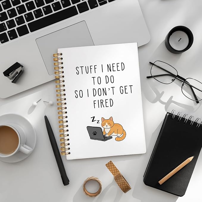 Funny Notebooks for Work,New Job Gift,Goodbye Gift for Coworker | Stuff I Need To Do So I Don't Get Fired Hardcover Spiral Notebooks,,Funny Gag Gift for Coworkers 5.5x8.3 Inch