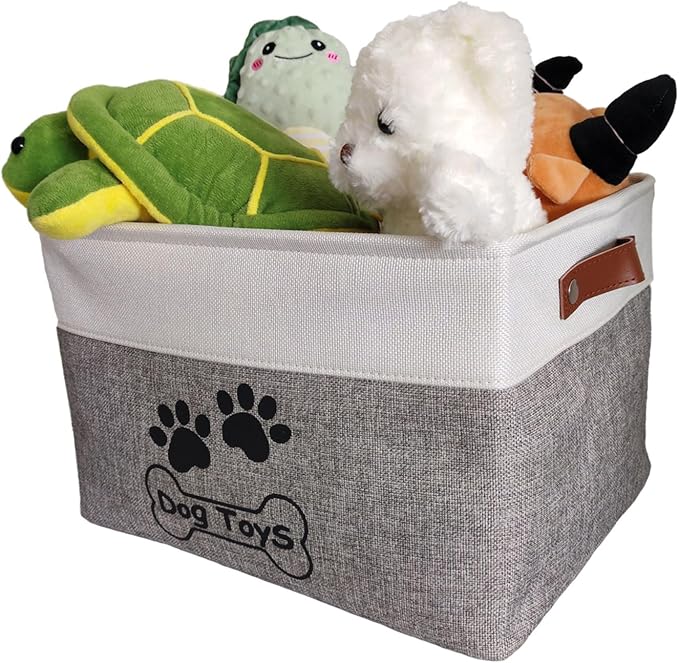 Large Dog Toy Basket Foldable Dog Toy Box Dog Toy Bin for Dog Chew Toy Accessory
