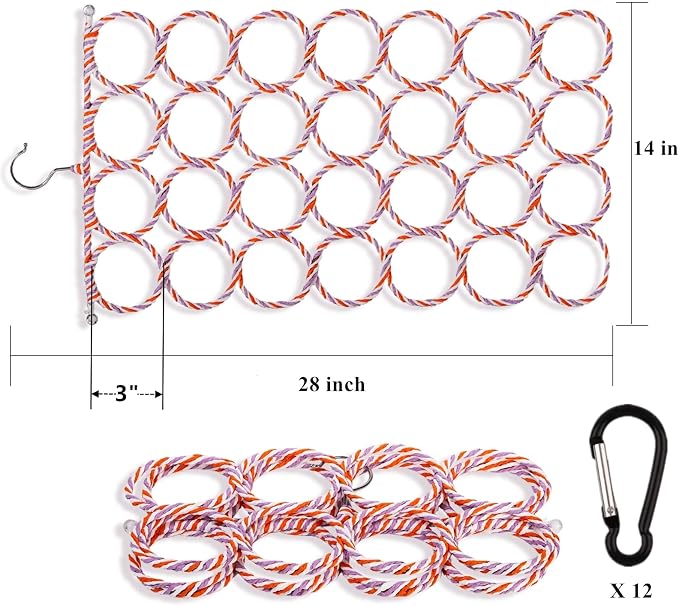 Yopay 4 Pack Parrot Bird Swing Hanging Toys, Rat Climbing Ladder Rope Perch, Net Toy for Cage, Mouse, Mice, Parakeets Cockatiels Conures Lovebirds, Multiple Purpose Scarf Hanger