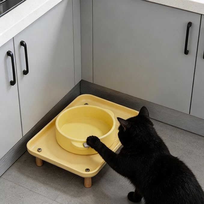Elevated Shelf, Cat Bowl Stand Pet Food Table Washable Pet Feeding Bowl Stand Raised Puppy Feeder Stands, for Water Dispenser