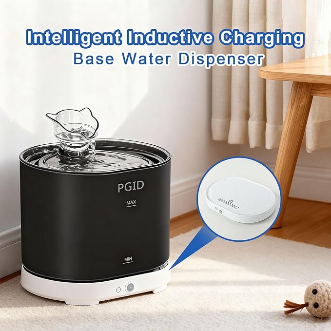 Cordless Cat Water Fountain for Drinking, 5000mah Battery Operated Pet Dog Water Fountain, 74oz/2.2L Automatic Cat Water Dispenser for Cats Dog Indoor Outdoor