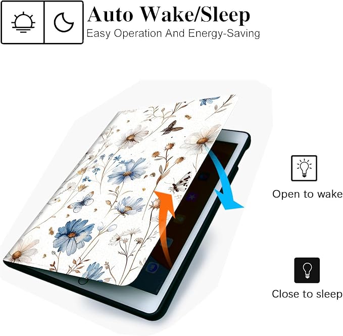 for Microsoft Surface Pro 8-13" 2021 Tablet Case,Auto Wake/Sleep,Adjustable Stand Protective Cover - Flower Butterfly