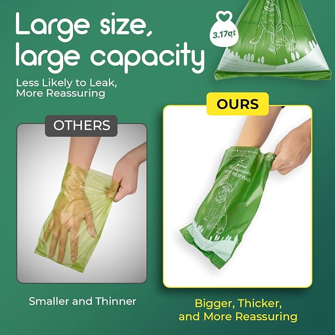 ATIFBOP Biodegradable Dog Poop Bags 150 Counts with Dispenser | Leak Proof, Extra Thick, with Dispenser