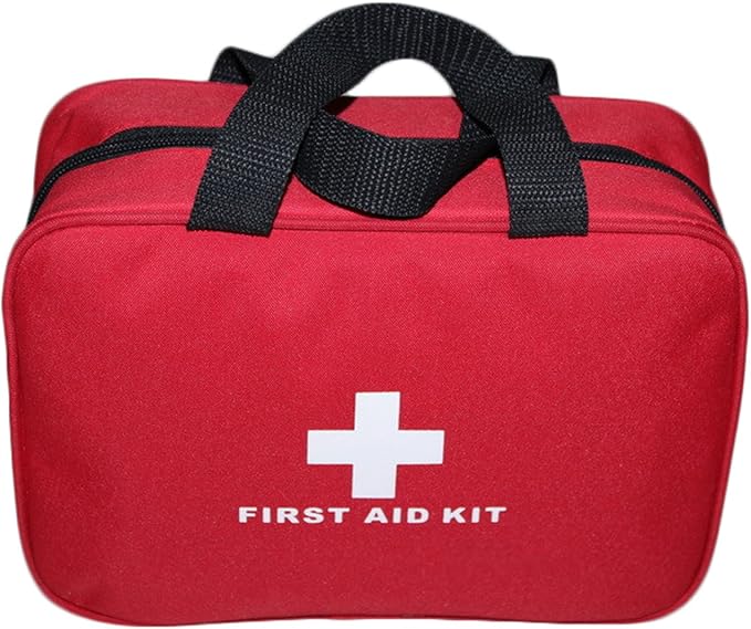Nylon First Aid Empty Kit,Compact Waterproof and Lightweight First Aid Bag with Zippered for Emergency at Home, Office, Car, Outdoors, Boat, Camping, Hiking(Bag Only)
