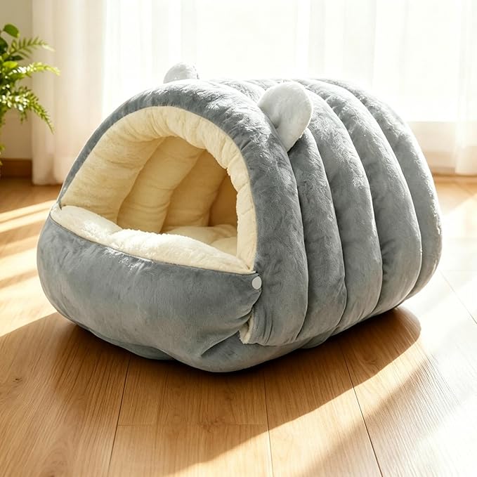 Dog Cave Bed - Soft Warm Washable Pet House Dome, Zipper Sleeping Nest | Ccozy Plush Puppy Bed, Comfortable Indoor Pet Shelter | Resting Space For Small Dogs And Cats In Daily Use