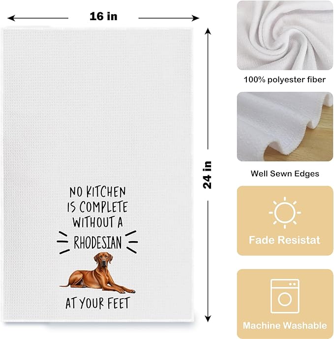 Rhodesian Ridgeback Kitchen Towels, Rhodesian Ridgeback Gifts Dish Tea Towels, Dog Mom Gifts Hand Towels for Kitchen Decor, Dog Lover Gifts, 16x24 Inch