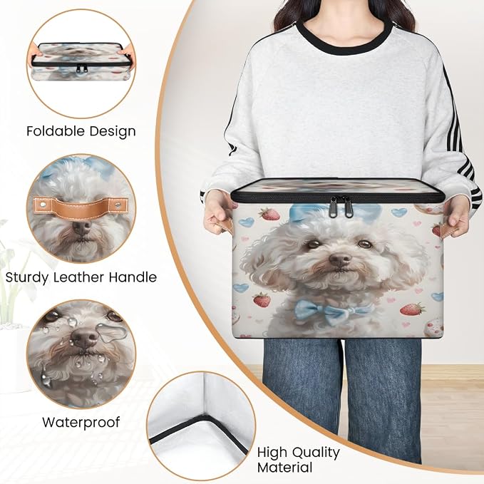 Cute Dog Storage Box with Zipper Lid