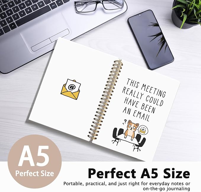 Meeting Notebook Journal Office Gifts for Coworkers Bosses | This Meeting Really Could Have Been An Email, Dog Notebook Journal, Funny Work Spiral Notebook, 5.5x8.3 Inch