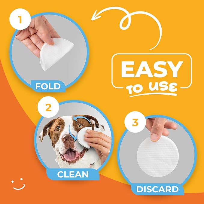 Paw Science Dog Eye Wipes - Hypoallergenic Eye & Face Wipes for Dogs, Cats, & Puppy - Pet Tear Stain Remover & Cleaner - Gently Cleans & Removes Discharge, Crust, & Gunk (Coconut)