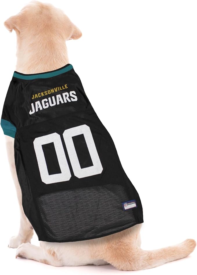 Pets First NFL Jacksonville Jaguars Dog Jersey, Size XX-Large, Football Shirt Costume for Pet, Dog Sports T-Shirt, NFL Team Clothing for Cats, Licensed Pet Apparel Available in 7 Sizes and 32 Teams