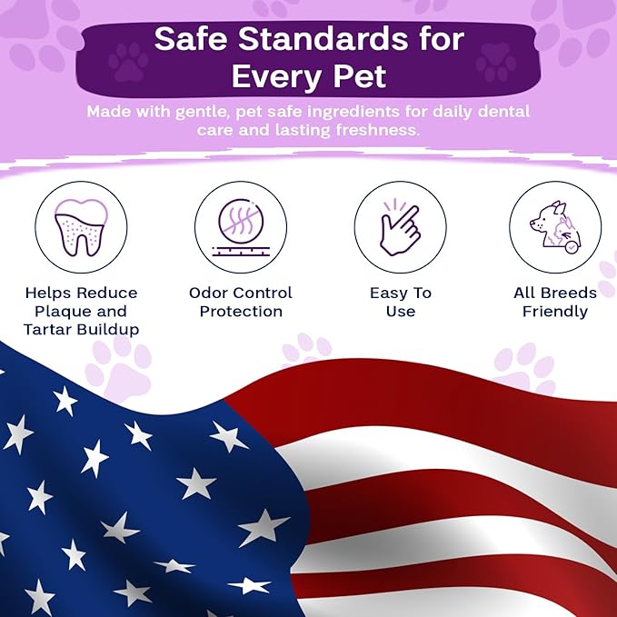 Dental Wipes Unscented – Best Dog Teeth Cleaning, Dog Dental Wipes for Dogs Teeth, Finger Toothbrush for Dogs and Cats, Oral Care, Remove Plaque, Tartar & Bad Breath – 50 Count