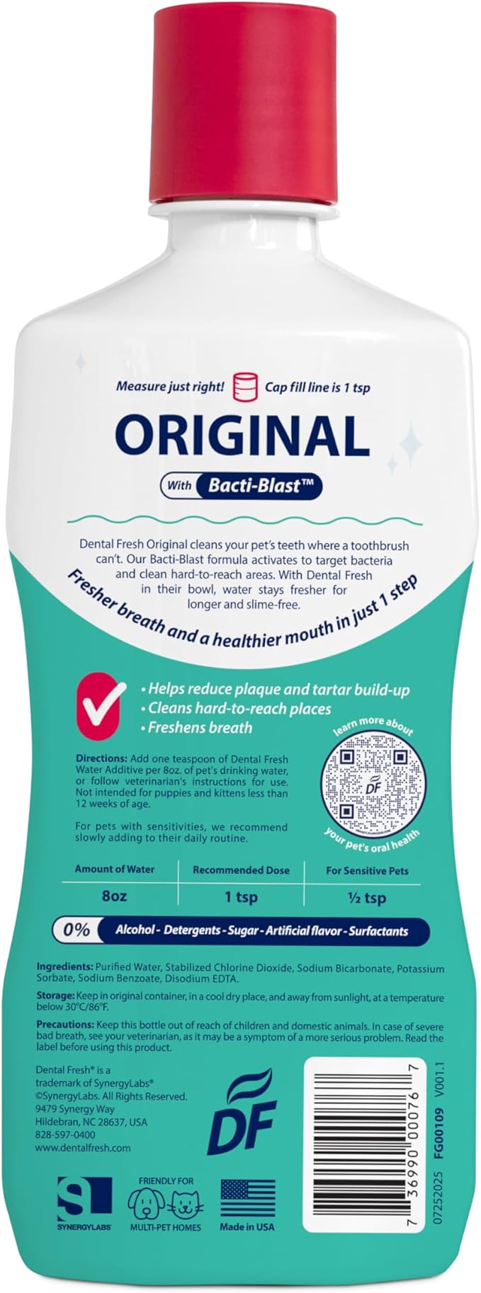 Dental Fresh Original Water Additive for Dogs & Cats, 17 Fl Oz, Daily Teeth & Breath Care to Help Freshen Breath