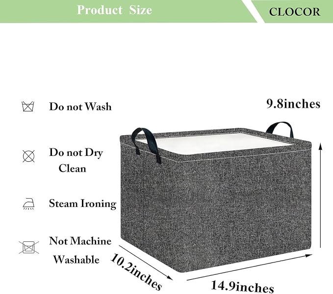 CLOCOR Rectangular Storage Bin,Waterproof Books Box,Gift Basket(Grey)