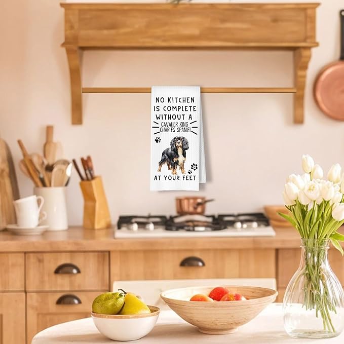 Cavalier King Charles Spaniel Dog Kitchen Towels, Cavalier King Charles Spaniel Gifts Dish Tea Towels for Kitchen Decor, Dog Mom Gifts Decorative Hand Towel, 16x24 Inches
