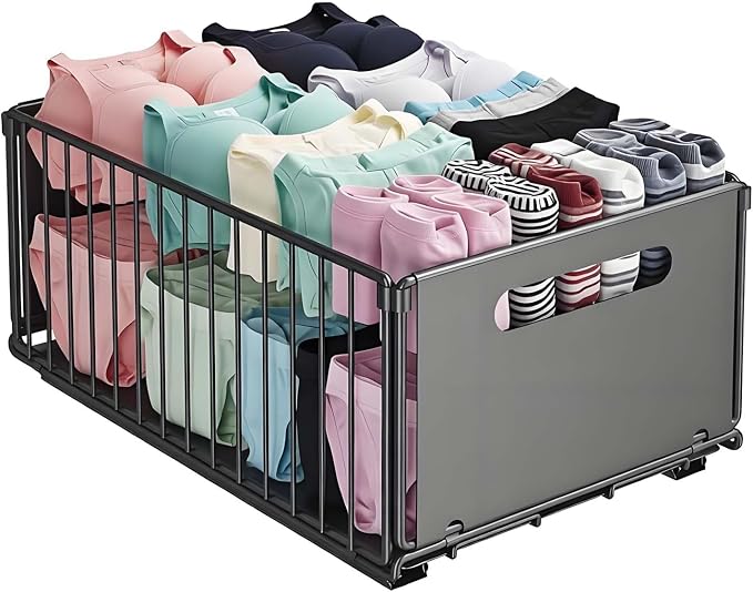 Sliding Pull-Out Cabinet Organizer 9.6"x14.8"x7.5" Black Heavy Duty Carbon Steel Drawer with Adhesive Rails, No Drill Storage Solution for Pantry/Closet