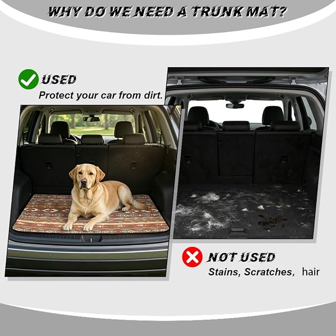 Howilath Southwest Tribal Car Trunk Liner Non-Slip Rear Trunk Cover Auto Interior Accessories Fits Most Sedan & SUV, 29"x39"