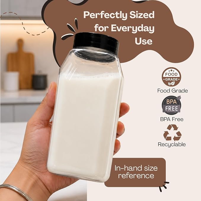 Pride Of India 32 Fl Oz Clear Spice Jar with Dual Opening Lid | Food Grade PET Plastic Oblong Jar | Reusable Organizer for Spices, Herbs, Coffee, Nuts, Snacks & Pet Treats | | 3-4 Cup Capacity