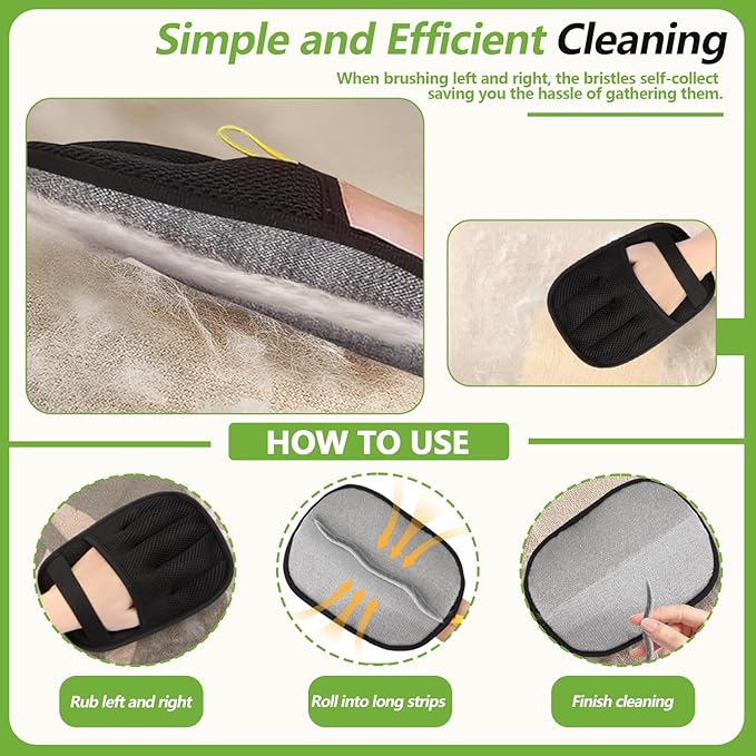 Pet Hair Removal Glove for Cats and Dogs - Electrostatic Pet Hair Remover Glove, Reusable Brush Pet Hair Remover for Couch, Carpet, Car Seat & Laundry（1PCS）