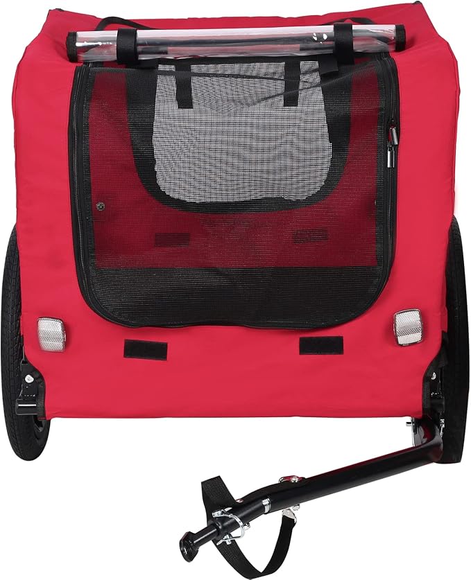 ZeHuoGe Pet Bike Trailer for Small to Medium Pets, Pet Cart Bicycle Wagon,23.62”x17.71” Roomy Cabin, Foldable & Portable, Universal Fit for 20”-29” Bikes