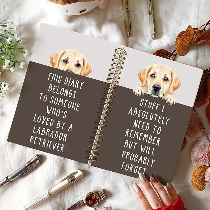 LIANGW Funny Labrador Retriever Puppy Gifts Spiral Notebook Journal | Labrador Lab Gifts Journal for Writing,Pet Dog Mom Owner Lovers Gift,5.5x8.3 Inch