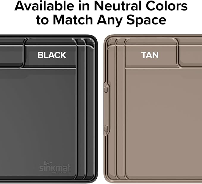 WeatherTech Sink Mat - Waterproof Under Sink Liner Mat for Kitchen Bathroom – 46” x 22” Inches - Durable, Flexible Tray – Home Undersink Organizer Must Haves, Tan, Made from Plastic
