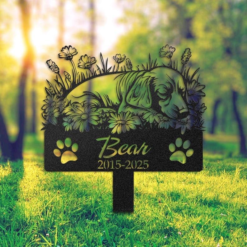 Personalized Dachshund Memorial Garden Stake, Dog Loss Decor | Pet Memorial Gifts for Dogs, Grave Marker, Grave Decorations for Cemetery, Dog Dad Gifts, Back Yard, Garden Decor