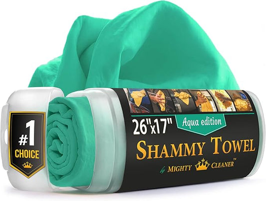 Premium Shammy Cloth for Car Drying - Super Absorbent Reusable Chamois Towel - Scratch-Free - 26'x17'