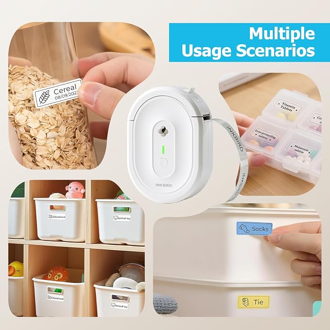 Inkbird N12 Bluetooth Label Maker Printer with Tape Mini Portable