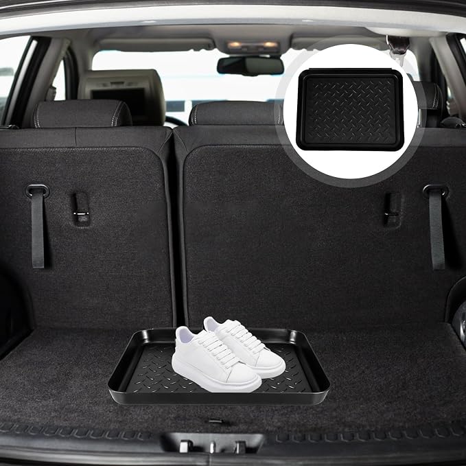 3pcs Black Plastic Boot Tray for Entryway Shoe Storage and Car Trunk | Lightweight, Easy to Clean, Portable Design, Suitable for Indoor Use, Kitchen Storage, Plants and Pet Feeding