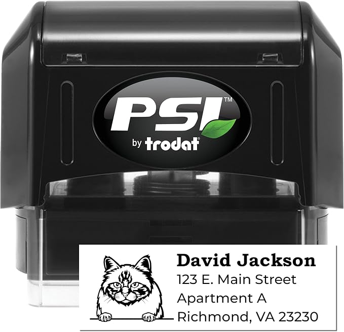 Personalized Birman Cat Return Address Stamp for Shipping Labels | Custom Self-Inking Decorative Mailing Label Stamper | Handcrafted Feline Design Mail Postal Rubber Stamps for Home & Business