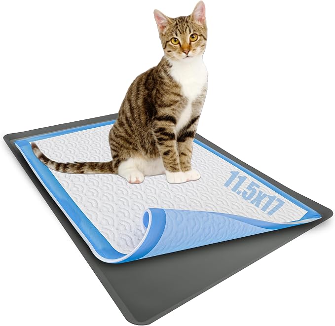 Dog Pee Pad Holder - Fits Up to 11.5” x 17” Pee Pad - 1 Pack - Grey | Stable Grip, Soft Edges, Quick Wipe Silicone Surface, Dog Pad Holder for Indoor Flooring Protection