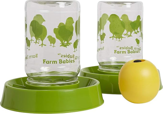 Lixit® Baby Chick Feeder or Waterer - Made in USA (Pack of 2 w/Ball)