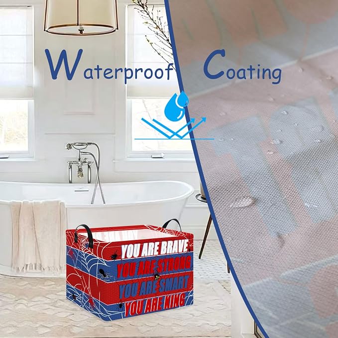 NTAOHAMPER Rectangular Storage Basket Empty,Storage Bin with Handles,Room Decor,Gift Basket,Book Box(Spider Web)