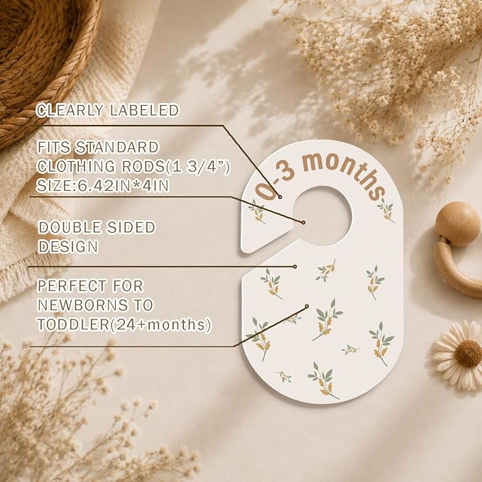 Baby Closet Dividers, Clothes Dividers with Cottage Floral Design