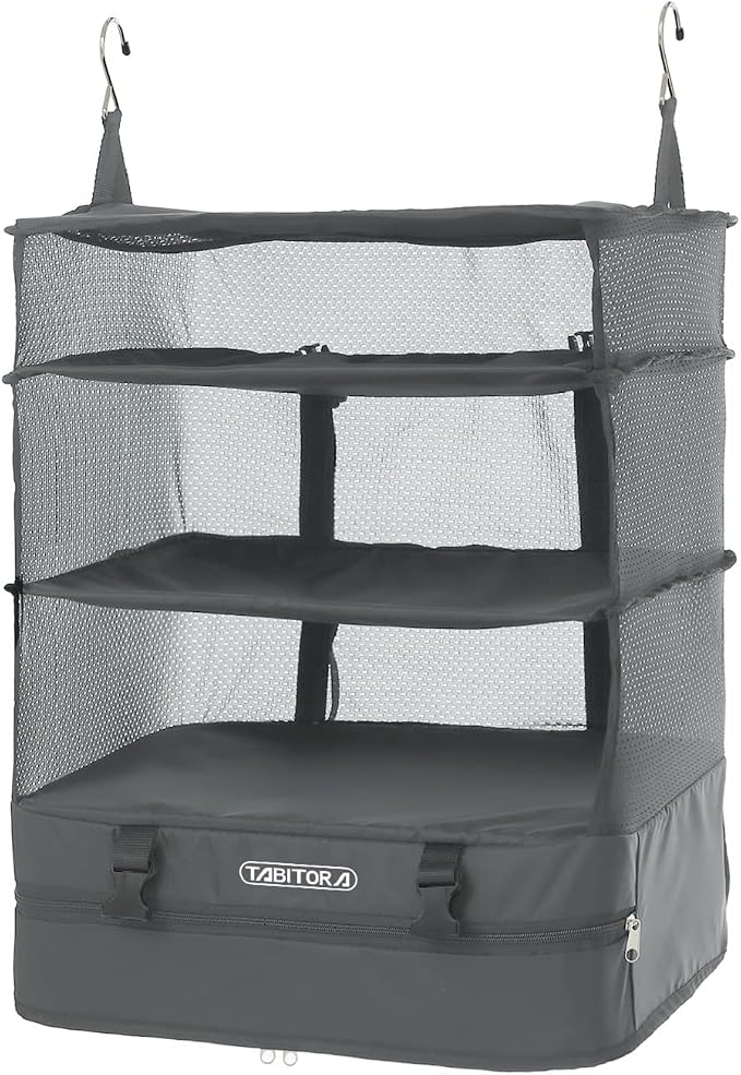 TABITORA Portable Hanging Travel Shelves Bag Packing Cube Organizer Suitcase Storage Large Capacity