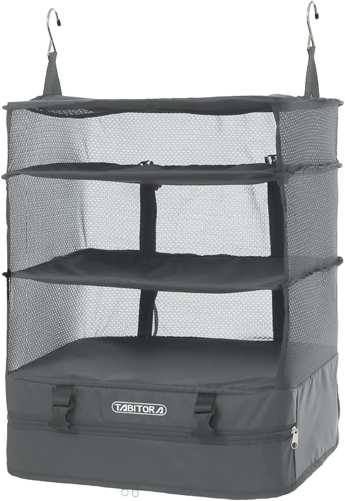 TABITORA Portable Hanging Travel Shelves Bag Packing Cube Organizer Suitcase Storage Large Capacity