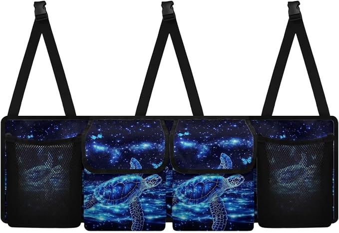 Turtle Pattern Car Trunk Organizer Hanging Car Back Seat Storage Bag Auto Cargo Bag Automotive interior Accessories for Most Sedans SUV Jeep Trucks MPV Van