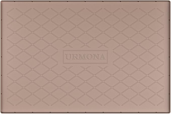 URMONA 31" x 22" Waterproof Silicone Mat in Multiple Sizes & Colors, Under Sink Mat for Kitchen & Bathroom, Pet Food Pad for Dogs & Cats, Kitchen Cabinet Liner, Multi-Purpose for Storage(Khaki)