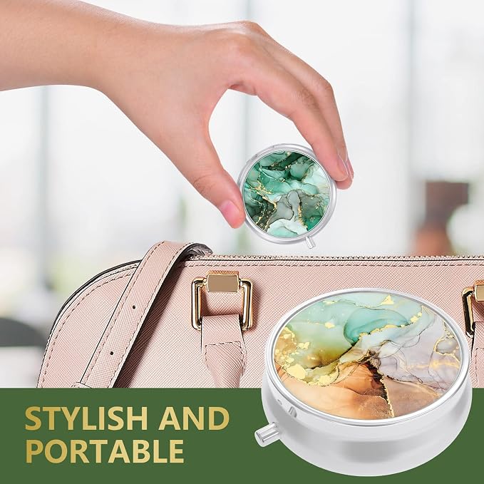 Pill Box, Small Pill Case for Purse & Pocket, Travel Medicine Organizer | Cute Travel Medicine Organizer, Portable Medicine Container Holder to Hold Vitamins, Medication, Fish Oil & Supplement