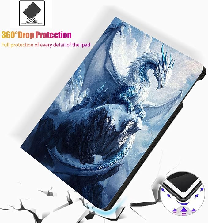 for Microsoft Surface Pro 11/10/9-13" 2024/2022 Tablet Case,Auto Wake/Sleep,Adjustable Stand Protective Cover - Dragon