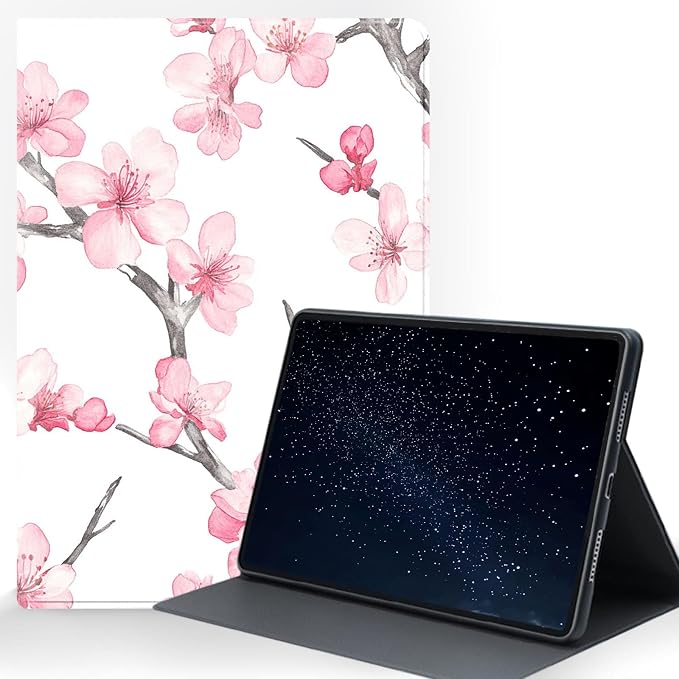 for Samsung Galaxy Tab A 8.0 2017 (SM-T380/T385) Tablet Protective Cover with Adjustable Stand and Magnetic Auto Wake/Sleep,Cherry Blossom