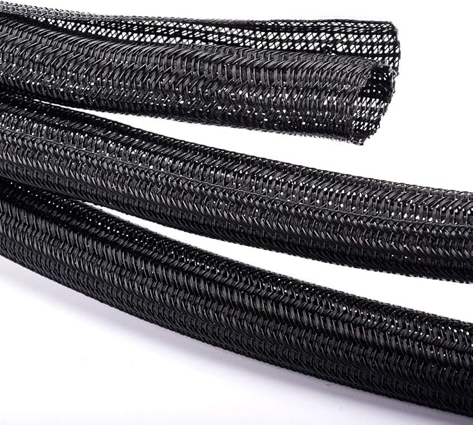 ZhiYo 20ft - 4/5 inch Cable Sleeve, Cord Wrap Wire Protector Tubing for Pets, PC Cable Wrap, Computer Cable Management Sleeve - Black | Cord Wrap, Wire Protector Tubing, For Pets, PC Cable Management