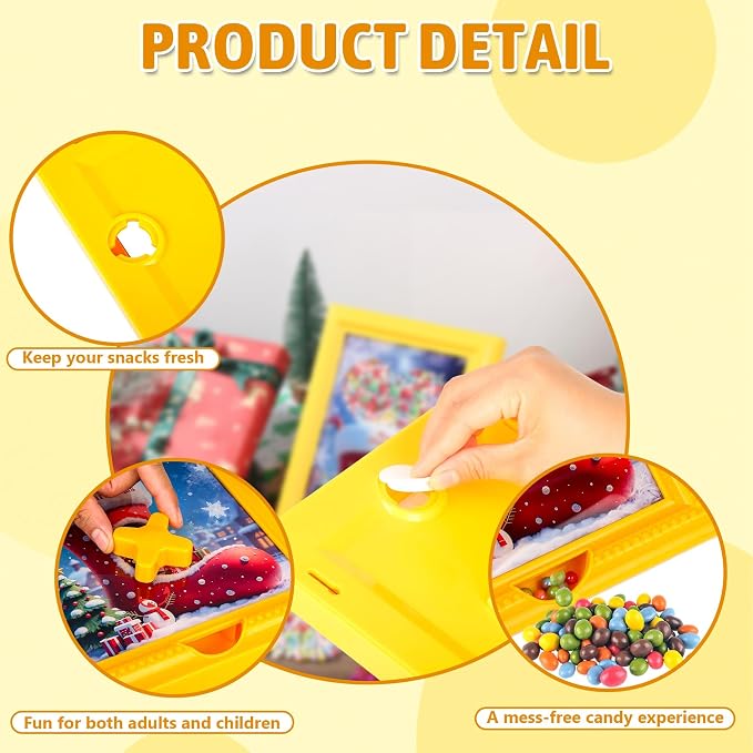 Candy Dispenser Picture Frame, Wall-Mount & Tabletop Gumball Machine with Multiple Designs for Candy, Nuts, Treats, Interactive Home and Office Decor (Christmas Boots, Red)